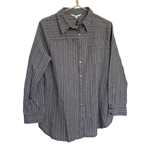 The Nines By Hatch‎ Gingham Black And White Button Up Sz Sm - Picture 1 of 5
